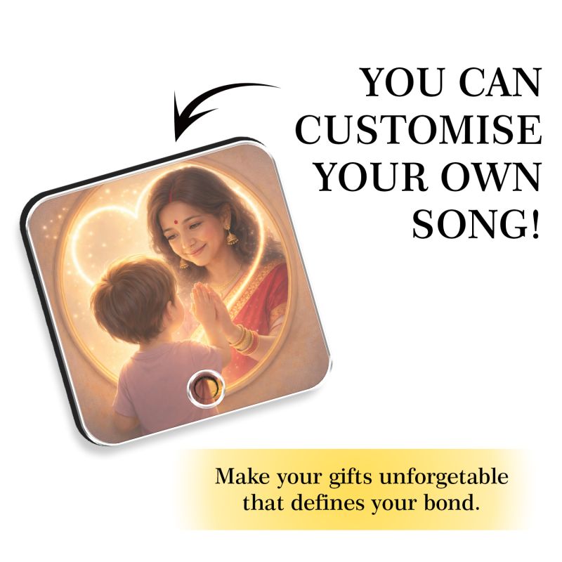 Heart Touching Personalized Musical Fridge Magnet for Mom Rechargeable Photo & Song Gift Magnet